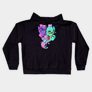 Love Birds Hearts Kids Hoodie